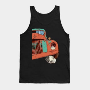 Old vintage truck and wolf skull Tank Top